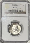 1936-S Washington Silver Quarter NGC MS 65 - Toned!