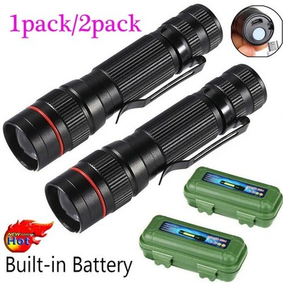 High Powered LED Flashlight Super Bright Torch USB Rechargeable Lamp Small Mini