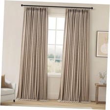 96 Inch Long Pinch Pleated Dark Linen Color 40"W x 96"L Pack of 2 Dark Flax