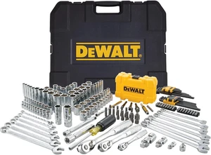 DEWALT Mechanic Ensemble d'outils avec boîtier, ensemble de chaussettes Métrique et standard complet, 1/4" &