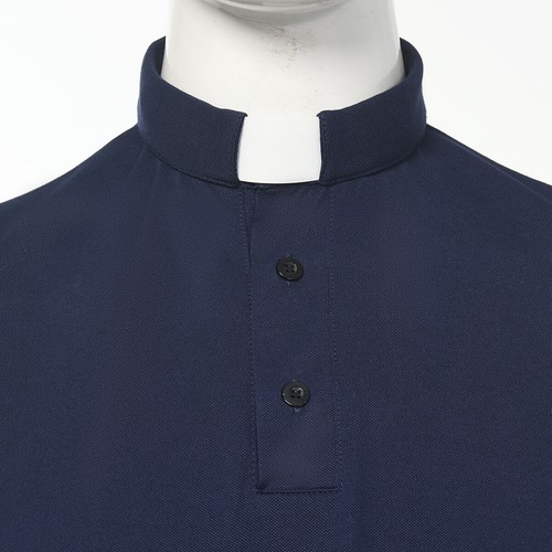 T-Shirt Herren Klerus Poloshirt Priester Vikar Pastor Tops mit Kleriker Tab Kragen - Bild 34 von 38