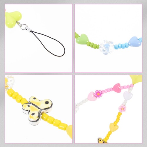 2 Pcs Handy Kette Fräulein Telefonschnur Mit Perlen Armband Aus Telefonperlen - Zdjęcie 8 z 12