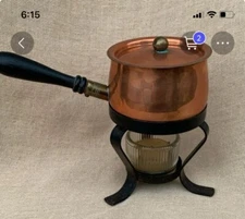 Vintage Copper Fondue Set ~Small