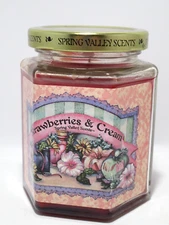 Vintage Spring Valley / Home Interiors Strawberry and Cream Candle 4"x3"