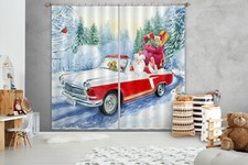 3D Santa Claus A4369 Transport Photo Curtain Window Blockout Fabric Amy 2023