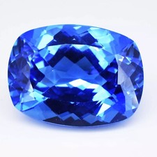 Natural Cushion Cut Stunning Blue Sapphire 99ct Cambodian Certified Gemstone