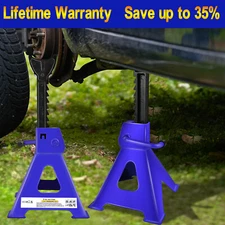 2Pcs 3 Ton Trolley Axle Stand Floor Jack Car Ratchet Heavy Duty Pair Of Stands