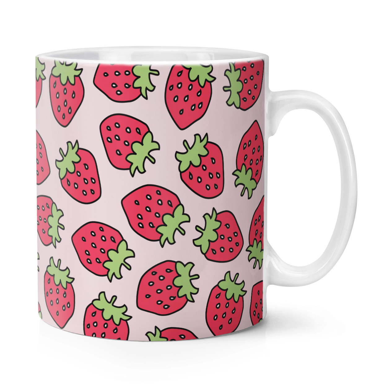 Strawberry Pink Pattern 10oz Mug Cup - Fruit Pink Funny