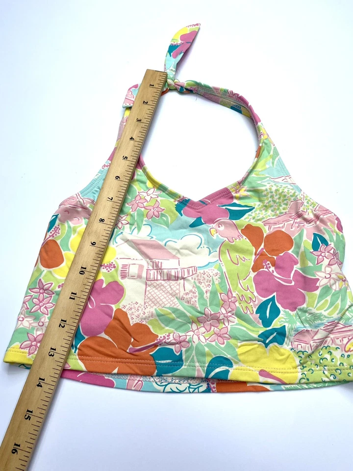 Tankini Halter de Natación Lilly Pulitzer Niñas Estampado Floral Talla 8 De Colección Foto 3 de 4
