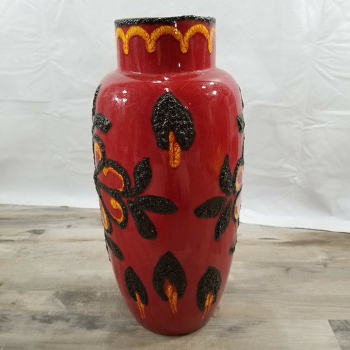 Scheurich FAT LAVA POTTERY 21" Floor Vase West Germany 420 mid century modern - Picture 8 of 9