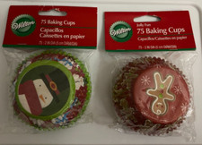 Wilton Baking Cups Holiday 75 ct ea Lot of 2 NEW