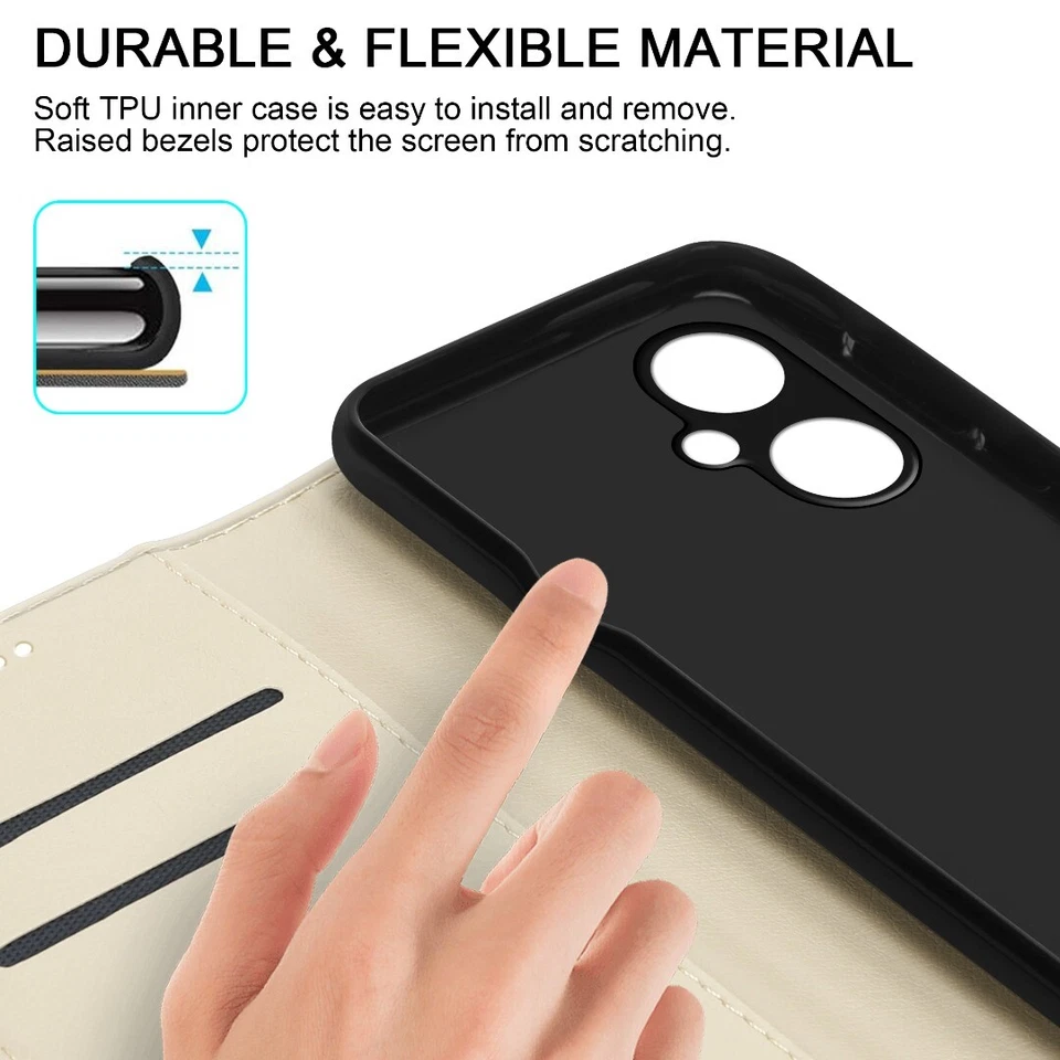 Funda Para OnePlus Nord CE 3 Lite 5G, Delgada Cuero Billetera Filp Soporte Teléfono Cubierta Foto 3 de 4