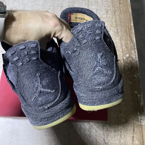 Air Jordan 4 Levi’s NRG Denim Negro Envejecido AO2571-001 Hombres Talla 11 Caja Original - Imagen 6 de 12