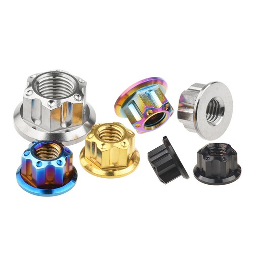 Titanium Nut M6 M8 M10 M12 M14 M16 Flange Fancy Rear Nut for Bike Motoycycle Car - Picture 6 of 29