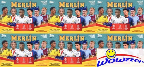 (6)2022/23 Topps MERLIN CHROME UEFA Soccer EXCLUSIVE Factory Sealed Blaster Box 