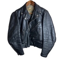 Vintage Horsehide Men s Black Motorcycle Jack...