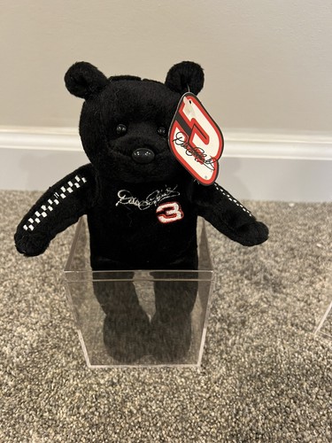 Nascar Dale Earnhardt Sr #3 Gold 'N Bears 8" Black Teddy Bear Beanie Plush Toy - Picture 2 of 6