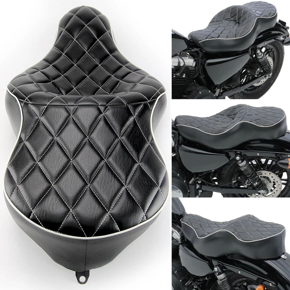 For Harley Sportster XL Iron 883 1200 Custom Driver Rider Passenger Two-up Seat - Image 2 of 4