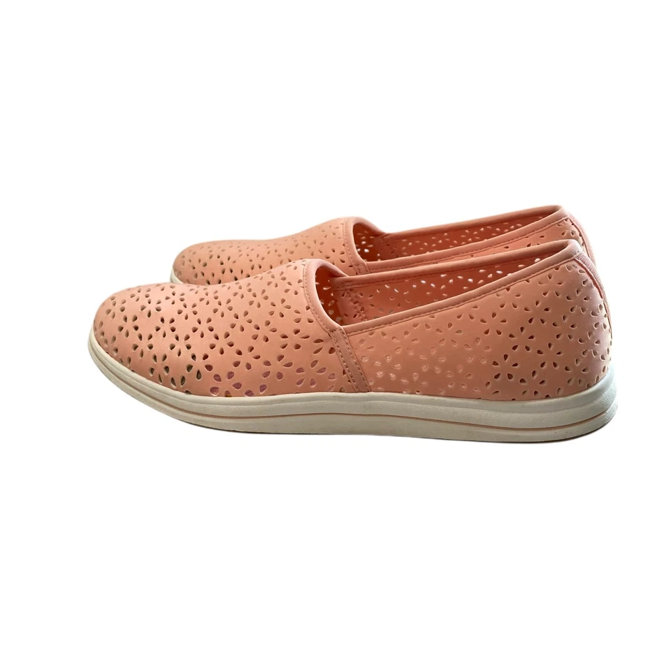 Mocasines planos Clarks Cloudsteppers para mujer 8,5 Breeze Emily Peach Active Comfort Foto 2 de 4
