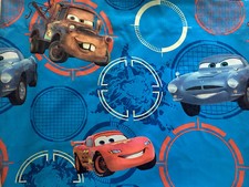 Disney Pixar Cars2 Twin Flat Sheet - Lightning McQueen, Mater and Finn McMissile