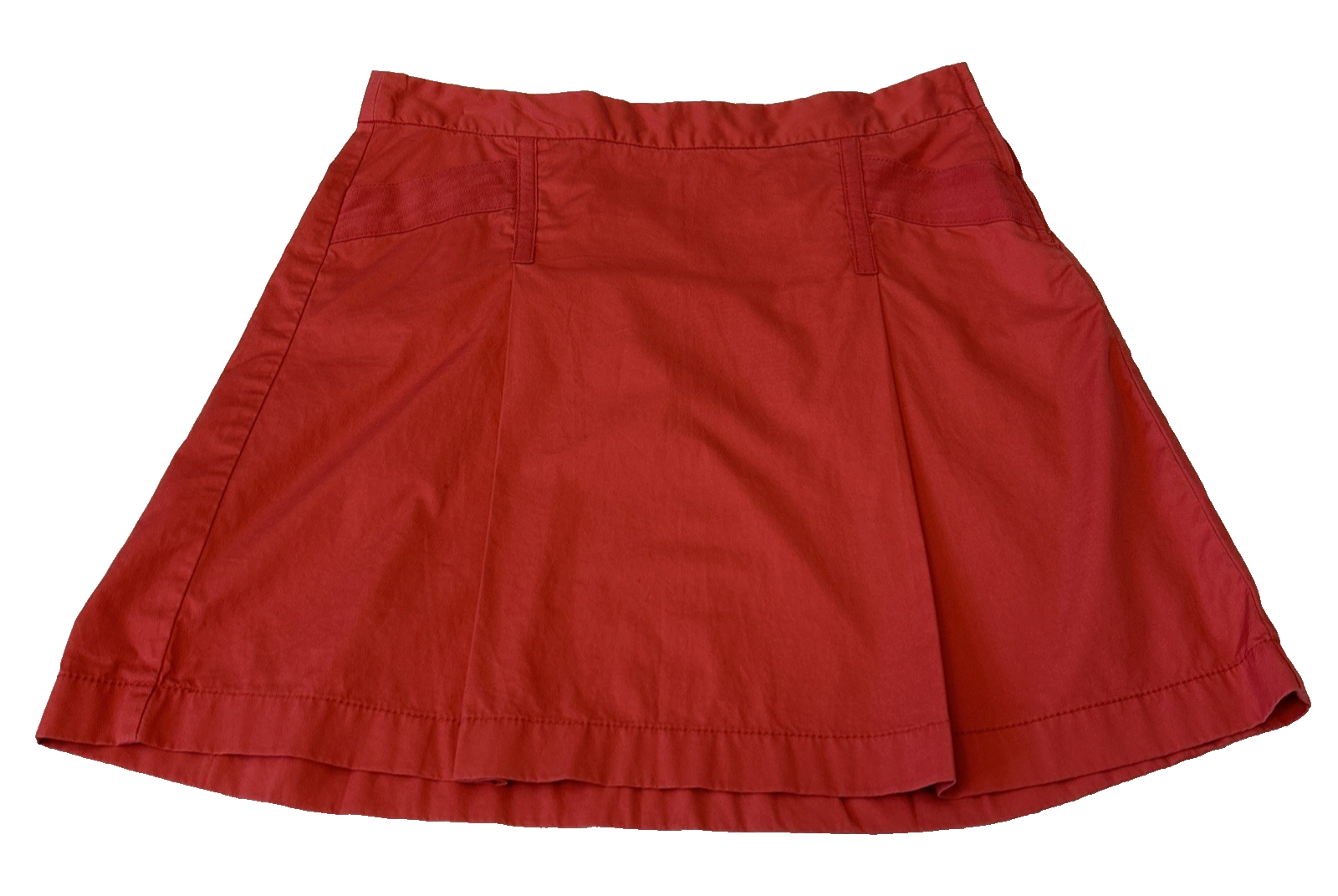 J Crew Women's Coral Pleated Twill Skirt Size 8 Preppy with Pockets