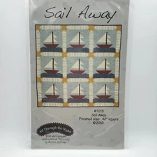 All Through The Night Sail Away Quilt Patterns Wall Hanging 42"X42" Travel Ocean