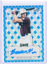 2022 Leaf Perfect Game Metal BRADEN HOLCOMB Blue Mojo AUTO Autograph RC 1/1