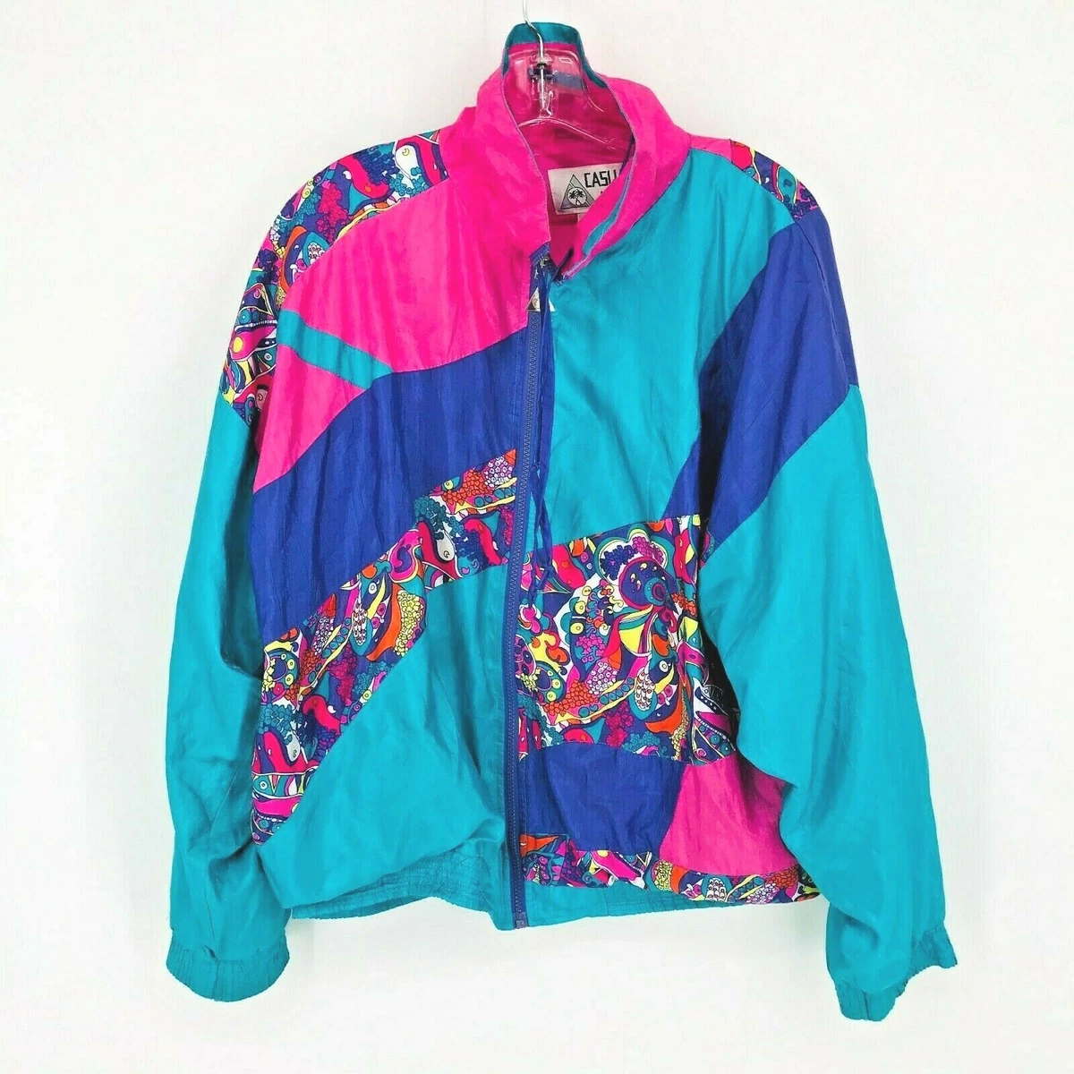 1980s Casual Isle Windbreaker Track Suit Jacket Bright Colors Large Neon |  eBay