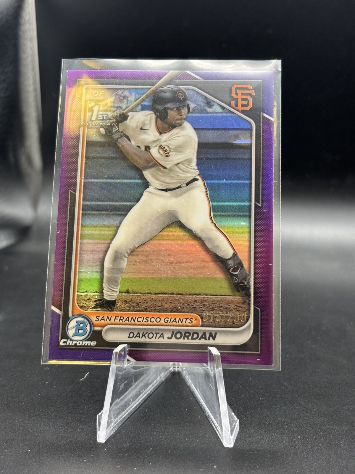 Dakota Jordan 2024 Bowman Chrome 1st Purple Refractor /250 Giants