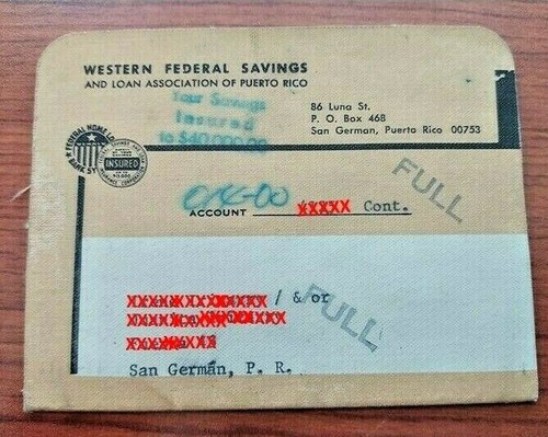 Libreta Crema WESTERN FEDERAL BANK San Alemán PUERTO RICO Ficha token moneda vale - Imagen 2 de 6