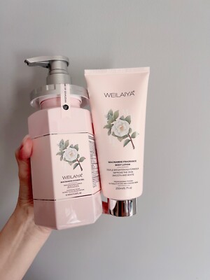 WEILAIYA Niacinamine Shower Gel+Fragrance Body Lotion+FREE USPS PRIORITY SHIP+US