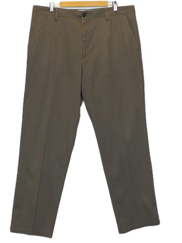 NWT Docker's Men's Flat Front No Wrinkles Dark Pebble Brown? Pants Sz 38 - 40