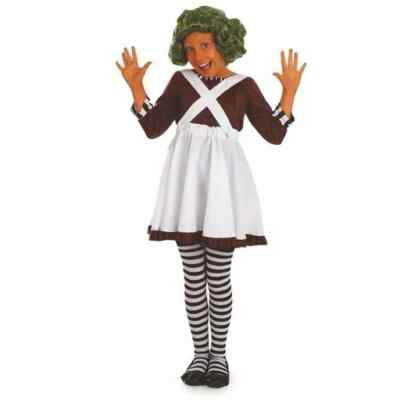 Girls Chocolate Factory Worker Costume + Socks  Kids Movie TV Outfit Halloween
