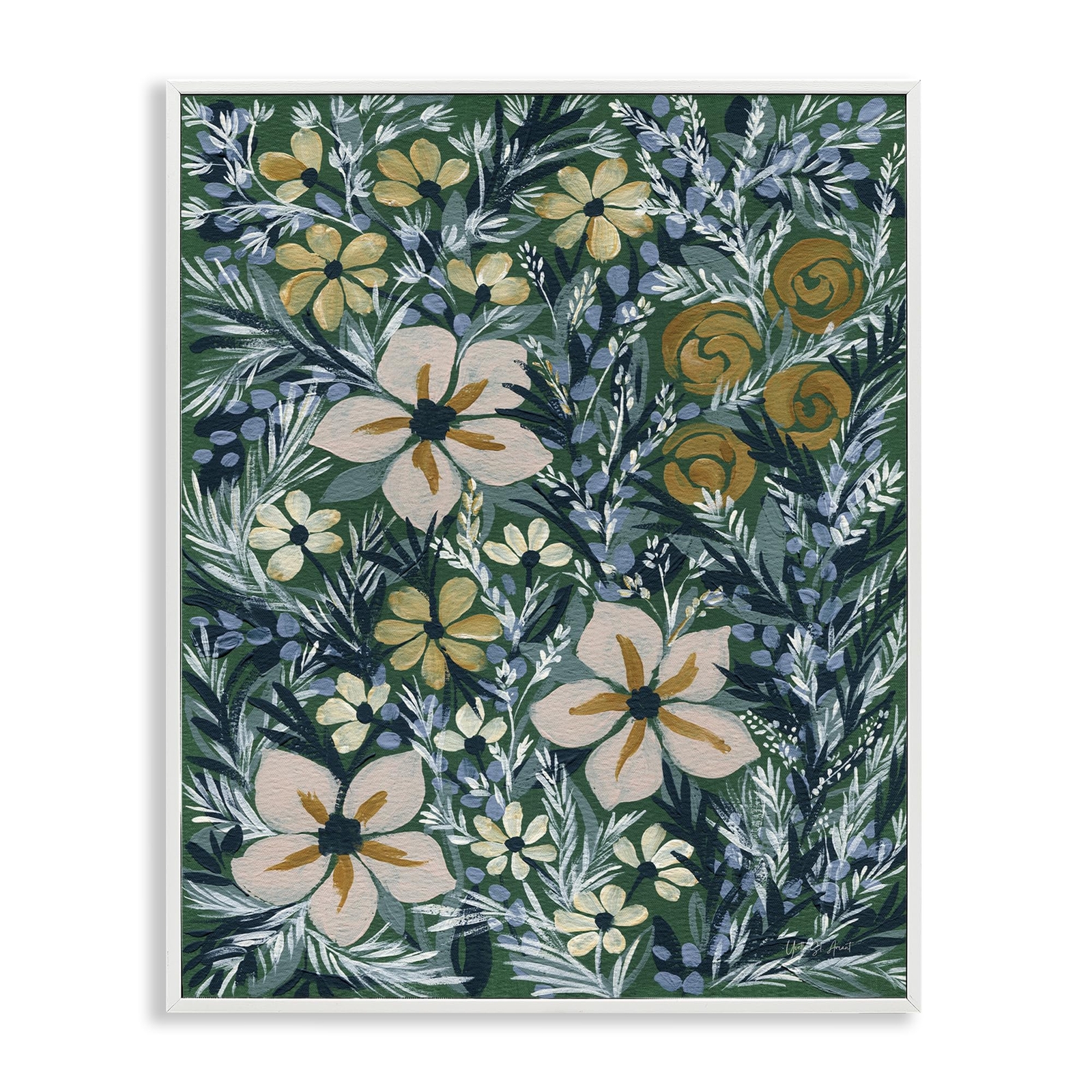 Summer Boho Florals Framed Giclee Art Design by Yvette St. Amant