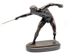Antiker Bronzeakt von 1907 Sign. "Rudolf Marcuse" Gladiator/Schwertk&auml;mpfer