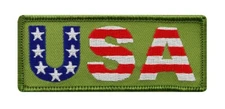 USA PATCH AMERICAN FLAG PATRIOTIC embroidered iron-on GREEN FLAG EMBLEM INSIGNIA