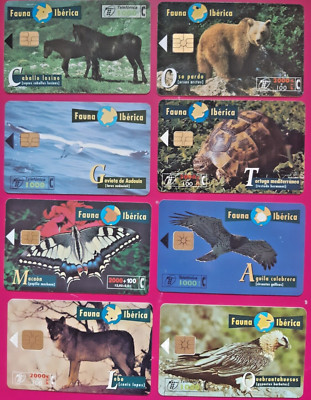 8 Telefonkarten SPANIEN  aus der Serie Fauna Iberica  N7