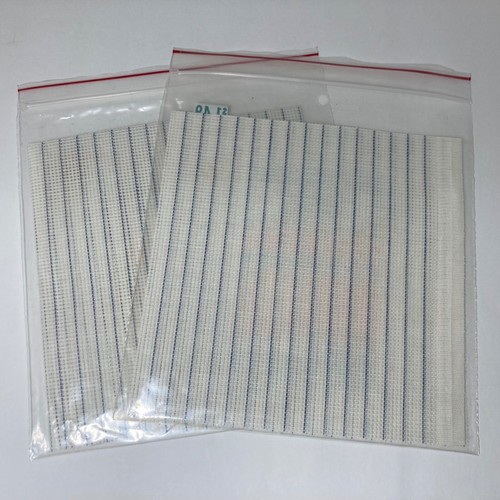 Zweigart Cross Stitch Fabric Lot 2 (9x12) & (6x6) 14 Ct Cotton NOS Blue Stripe - Picture 3 of 4