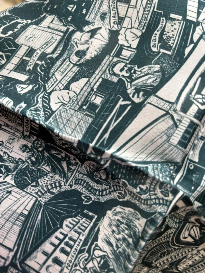 Terno masculino 100% seda padrão cidade europeia bolso lenço quadrado NOVO - Imagem 4 de 4