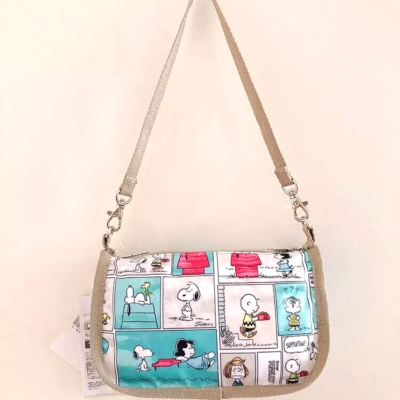 SALE ! ☆LeSportsac PEANUTS \"SNOOPY PATCHIWORK\" S EDIE BP Peanuts X Lesportsac Snoopy Patchwork Backpack / Plush New