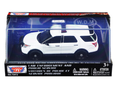 2015 FORD POLICE INTERCEPTOR UTILITY PLAIN WHITE 1/43 DIECAST CAR MOTORMAX 79476