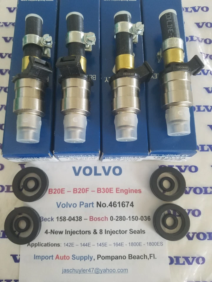 Volvo 1800E & ES - 142E, 144E, 145E Novo Conjunto de Injetor de Combustível de (4) - Volvo 461674  - Imagem 2 de 4