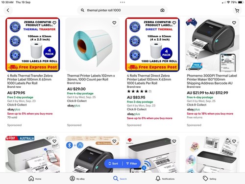 100x150mm DIRECT THERMAL Label 500 Labels Per Roll Fastway AUSPOST Shipping 4x6 - Picture 6 of 12