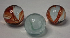 Vintage Vitro Horseshoe Cat  s Eye Set Of 3 Shooter Marbles All Near Mint 526009