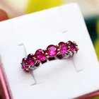 6x6 MM Natural Ruby Ring Full Eternity Band 925 Sterling Silver Us Size 9.5