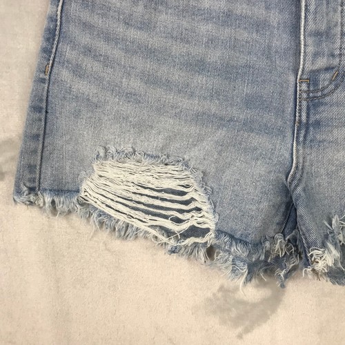 Banjara Jean Shorts 3 24 Cutoff Button Fly Distressed Loose Holes Raw Frayed - Picture 3 of 12