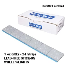 GUDE 1 oz, 1.00 oz. GRAY , Adhesive Stick on Wheel Weights, 144pc/Box, 24 Strips