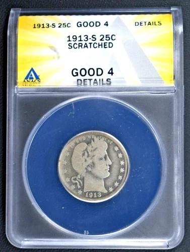 1913-S Barber Quarter — photo from the most recent tracked eBay sale