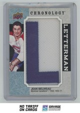 2018-19 UD Chronology Letterman Manufactured Patches Jean Beliveau /35 #L-MO-JB