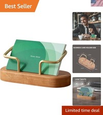 Business Card Holder for Desk, Wooden Creative Business Card Display for Desk...